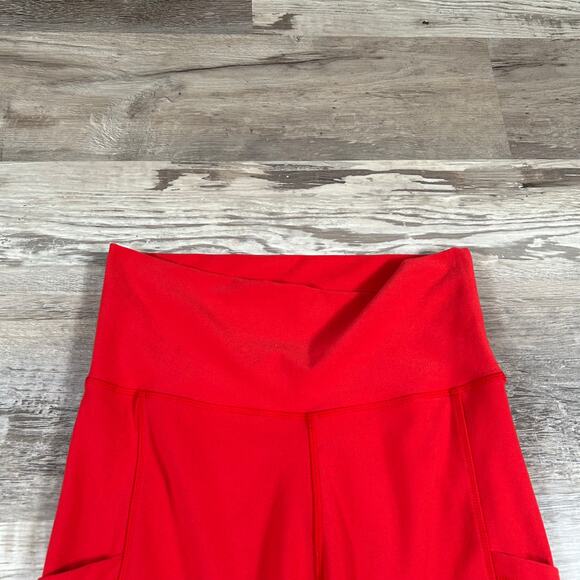 Wolven Red High Rise Pocket Leggings Eco Recycled Yoga Pants M - Picture 3 of 5